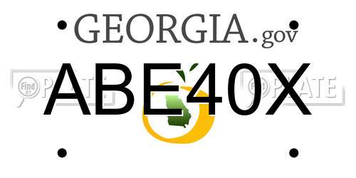 ABE40X Georgia License Plate