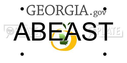 ABEAST Georgia License Plate
