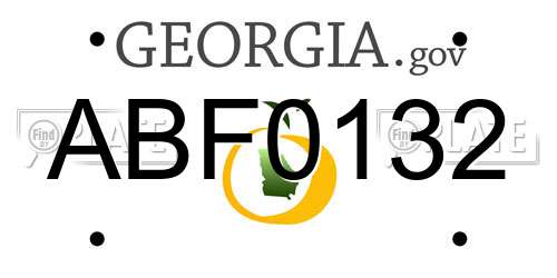 ABF0132 Georgia License Plate