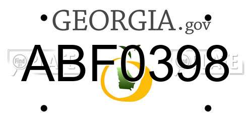 ABF0398 Georgia License Plate