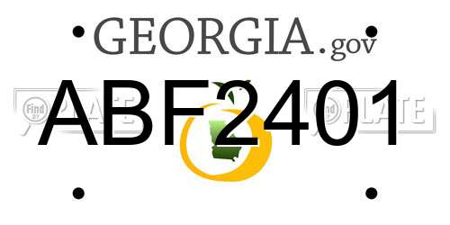 ABF2401 Georgia License Plate