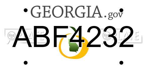 ABF4232 Georgia License Plate