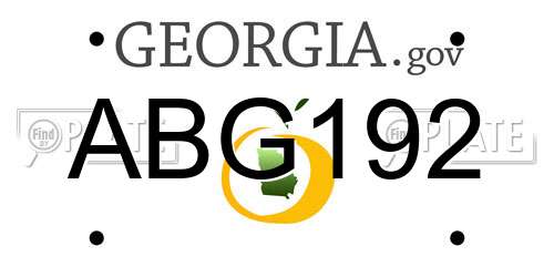 ABG192 Georgia License Plate