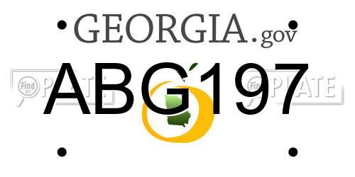 ABG197 Georgia License Plate