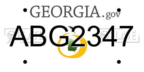ABG2347 Georgia License Plate