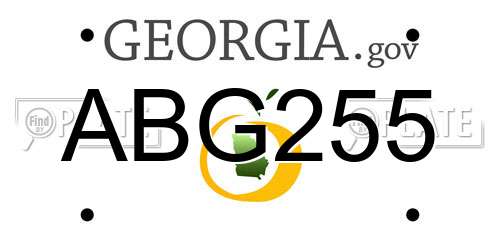 ABG255 Georgia License Plate