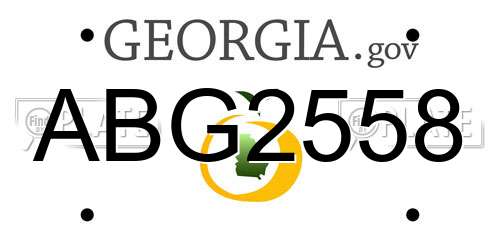 ABG2558 Georgia License Plate