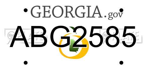 ABG2585 Georgia License Plate