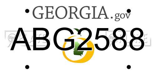 ABG2588 Georgia License Plate