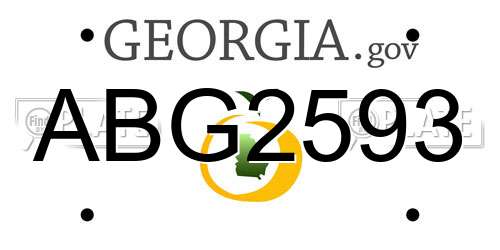 ABG2593 Georgia License Plate