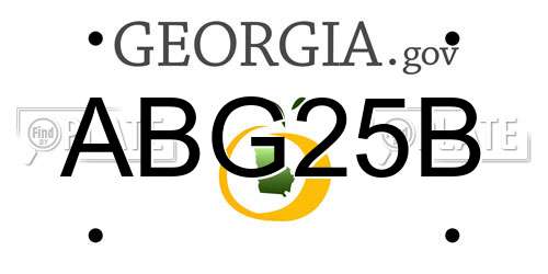 ABG25B Georgia License Plate