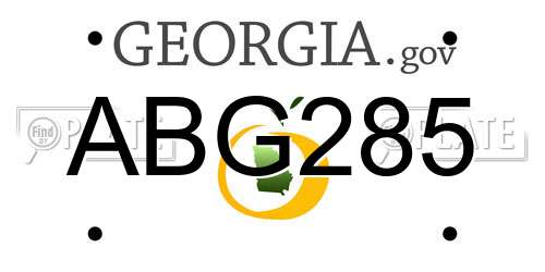 ABG285 Georgia License Plate