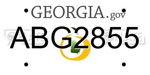 ABG2855 Georgia License Plate