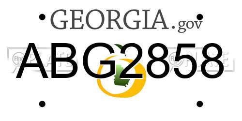 ABG2858 Georgia License Plate