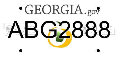 ABG2888 Georgia License Plate