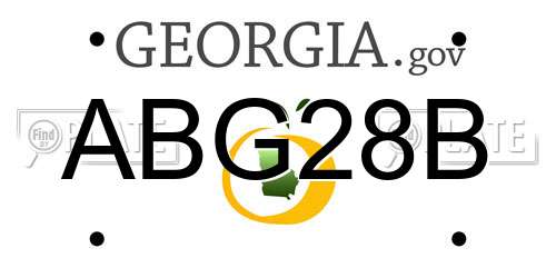 ABG28B Georgia License Plate