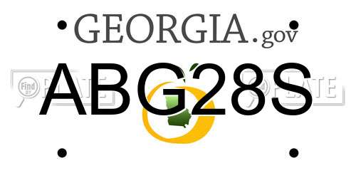 ABG28S Georgia License Plate