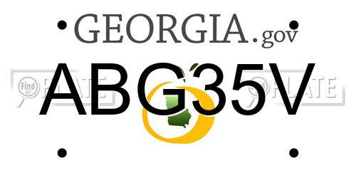 ABG35V Georgia License Plate