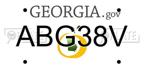 ABG38V Georgia License Plate