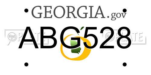 ABG528 Georgia License Plate