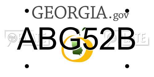 ABG52B Georgia License Plate