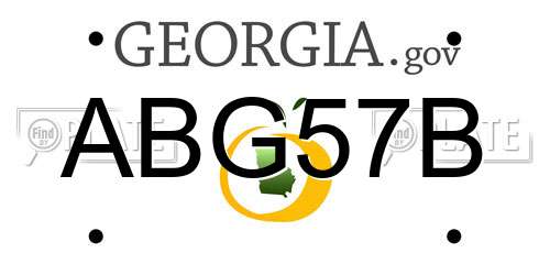 ABG57B Georgia License Plate