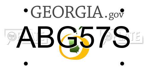 ABG57S Georgia License Plate