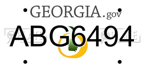 ABG6494 Georgia License Plate
