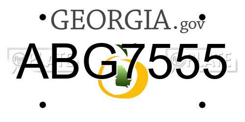 ABG7555 Georgia License Plate