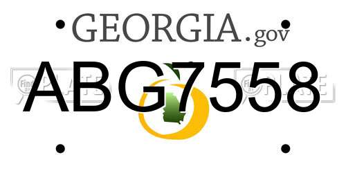 ABG7558 Georgia License Plate