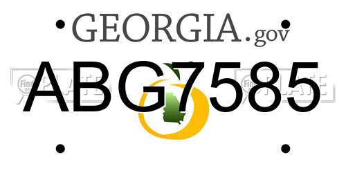 ABG7585 Georgia License Plate