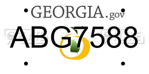 ABG7588 Georgia License Plate