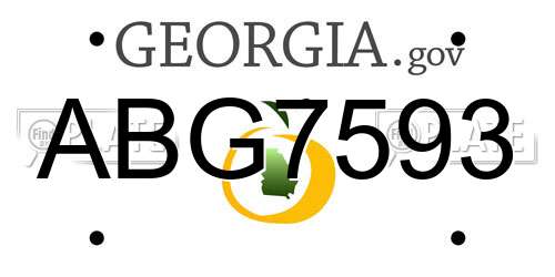 ABG7593 Georgia License Plate