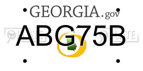 ABG75B Georgia License Plate