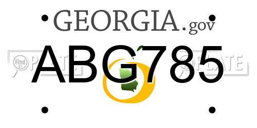 ABG785 Georgia License Plate