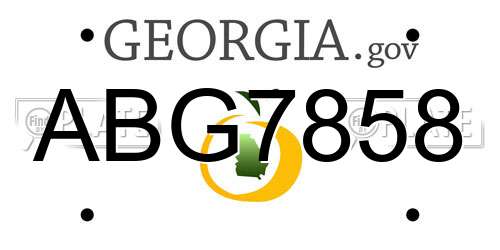 ABG7858 Georgia License Plate