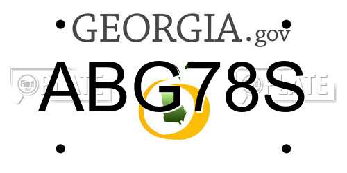 ABG78S Georgia License Plate