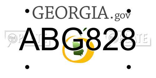 ABG828 Georgia License Plate