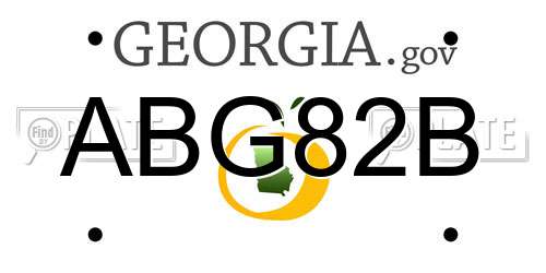 ABG82B Georgia License Plate