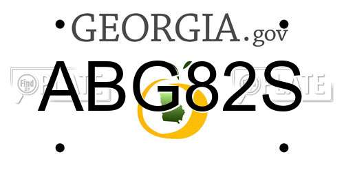 ABG82S Georgia License Plate