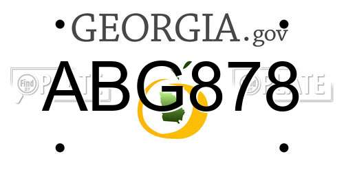 ABG878 Georgia License Plate