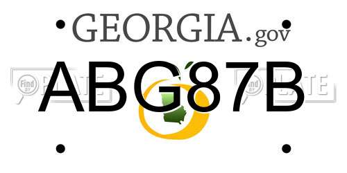 ABG87B Georgia License Plate