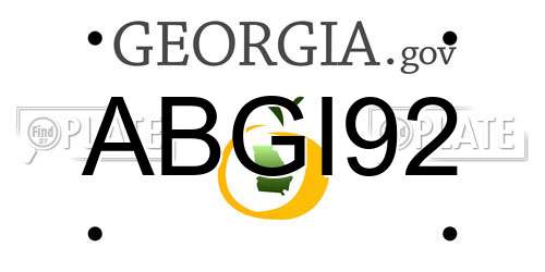 ABGI92 Georgia License Plate
