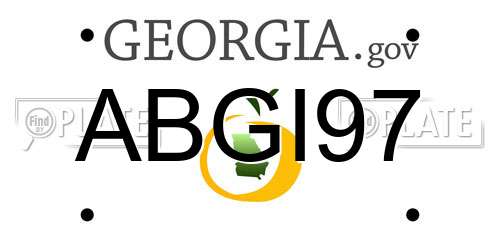 ABGI97 Georgia License Plate