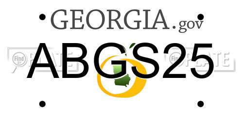 ABGS25 Georgia License Plate
