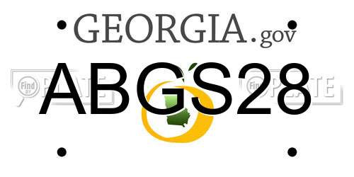 ABGS28 Georgia License Plate