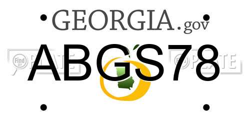 ABGS78 Georgia License Plate