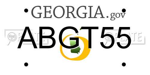 ABGT55 Georgia License Plate