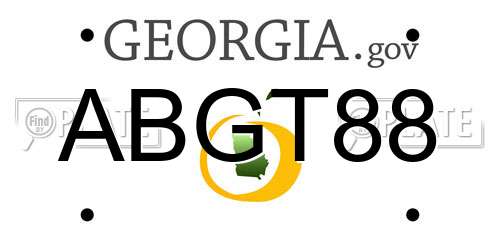 ABGT88 Georgia License Plate