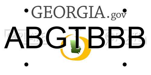 ABGTBBB Georgia License Plate